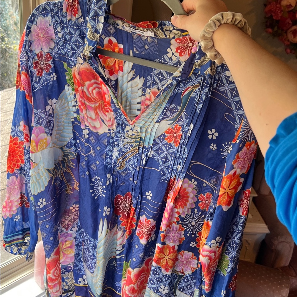 Johnny Was Multicolor Floral Tunic - Picture 8 of 8